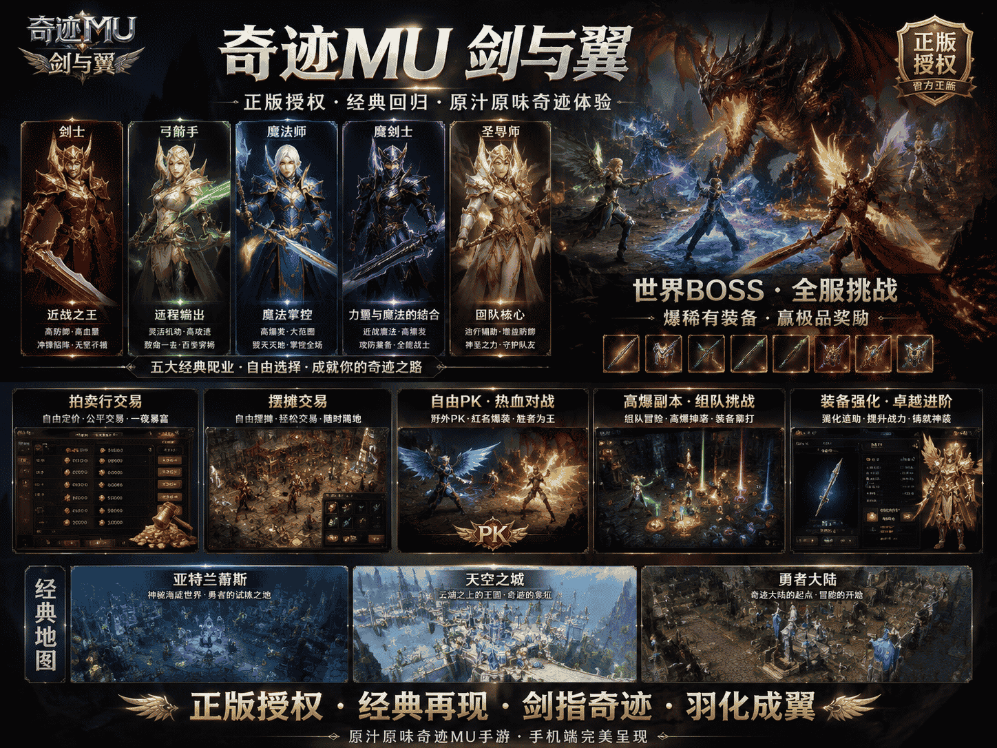 怀旧小黑游戏 — 奇迹 MU：剑与翼 安徽游昕正版魔幻怀旧手游平台